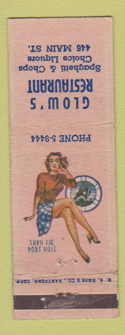 Matchbook Cover - Glow's Restaurant pinup WEAR