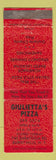Matchbook Cover - Giulietta's Pizza Burnt Hills NY Pizza