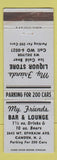 Matchbook Cover - My Friends Bar Liquor Store Camden NJ WEAR