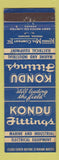 Matchbook Cover - Kondu Fittings Marine Industrial Electric Preston ON