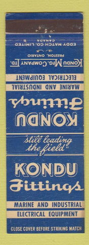 Matchbook Cover - Kondu Fittings Marine Industrial Electric Preston ON
