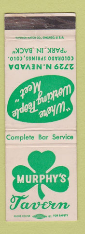 Matchbook Cover - Murphy's Tavern Colorado Springs WEAR