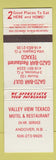 Matchbook Cover - Valley View Texaco Motel Andover NB