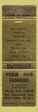 Matchbook Cover - Vogue Hair Salon New York City WEAR