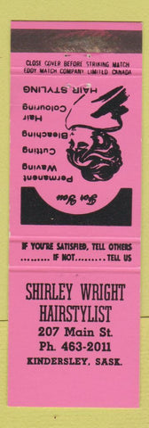 Matchbook Cover - Shirley Wright Hair Salon Kindersley SK WEAR