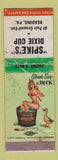 Matchbook Cover - Spike's Dixie Cup Reading PA pinup POOR