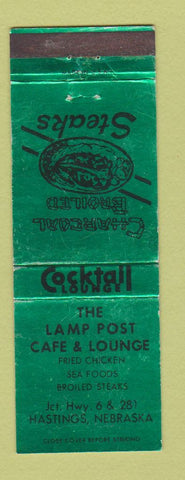 Matchbook Cover - The Lamp Post Cafe Lounge Hastings NE
