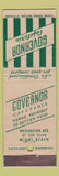 Matchbook Cover - Governor Cafeteria Miami Beach FL #2