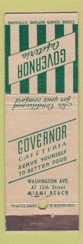 Matchbook Cover - Governor Cafeteria Miami Beach FL #2