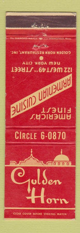 Matchbook Cover - Golden Horn Restaurant New York City