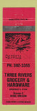 Matchbook Cover - Three Rivers Grocery Hardware Hebo OR