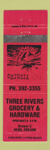 Matchbook Cover - Three Rivers Grocery Hardware Hebo OR