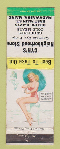 Matchbook Cover - Gyr's Neighborhood Store Madawaska ME pinup WEAR