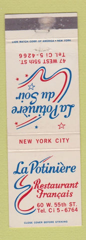 Matchbook Cover - La Potiniere du Soir French Restaurant New York City WEAR