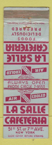 Matchbook Cover - La Salle Cafeteria New York City WEAR