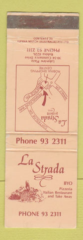 Matchbook Cover - La Strada Pizza Italian Restaurant Robina Australia WEAR