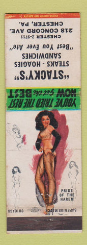 Matchbook Cover - Stacky's Restaurant Chester PA pinup