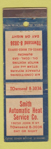 Matchbook Cover - Smith Automatic Heat Service WORN