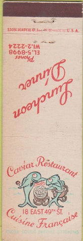 Matchbook Cover - Caviar Restaurant New York City