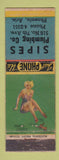Matchbook Cover - Sipes Plumbing Phoenix AZ pinup