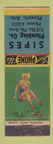 Matchbook Cover - Sipes Plumbing Phoenix AZ pinup