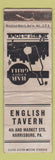 Matchbook Cover - English Tavern Harrisburg PA WORN