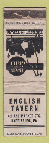 Matchbook Cover - English Tavern Harrisburg PA WORN