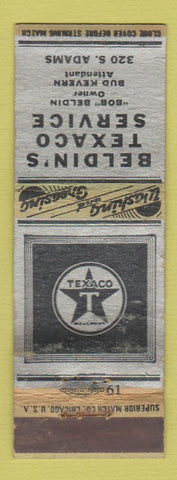 Matchbook Cover - Beldin's Texaco oil gas WEAR