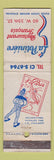 Matchbook Cover - La Potiniere French Restaurant New York City WORN