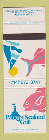 Matchbook Cover - Parkers' Seafood Grill Newport Beach CA