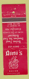 Matchbook Cover - Dini's Restaurant Boston MA Seafood DD Bean