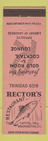 Matchbook Cover - Rector's Seafood Restaurant Washington DC