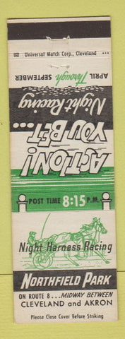 Matchbook Cover - Northfield Park Horse Racing Cleveland Akron OH