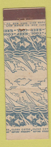 Matchbook Cover - Lion Match Sail Boat Fish Scene