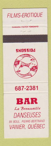 Matchbook Cover - Bar La Broussaille Porn Strip Club? Vanier QC