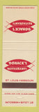 Matchbook Cover - Dohack's Restaurants St Louis MO