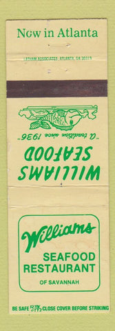 Matchbook Cover - Williams Seafood Restaurant Atlanta GA WEAR
