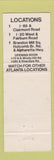 Matchbook Cover - Williams Seafood Restaurant Atlanta GA WEAR