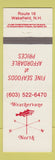 Matchbook Cover - Weathervane North Wakefield NH