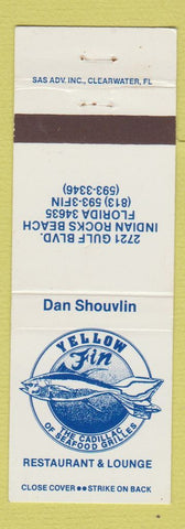 Matchbook Cover - Yellow Fin Restaurant Indian Rocks Beach FL
