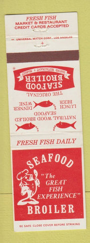Matchbook Cover - Seafood Broiler Lakewood Tarzana Glendale Torrance CA