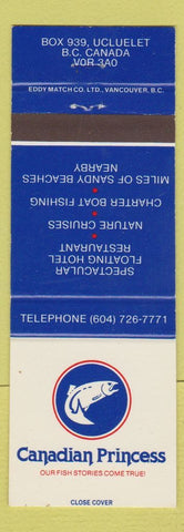Matchbook Cover - Canadian Princess Floating Hotel Restaurant Ucluelet BC
