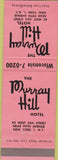 Matchbook Cover - Murray Hill Hotel New York City