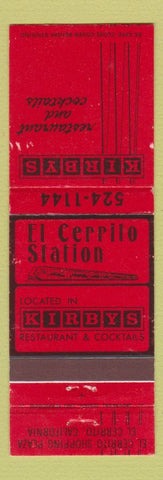 Matchbook Cover - El Cerrito Station Kirbys Restaurant CA #2 WEAR