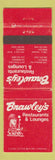 Matchbook Cover Brawley's Restaurants Modesto Sacramento Oakdale Manteca CA WEAR