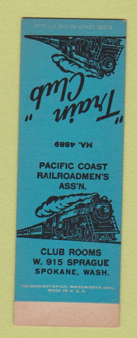 Matchbook Cover - Train Club Spokane WA SAMPLE