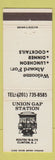 Matchbook Cover - Union Gap Station Clinton NJ