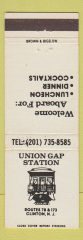 Matchbook Cover - Union Gap Station Clinton NJ