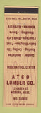 Matchbook Cover - ATCO Lumber Company Woburn MA