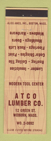 Matchbook Cover - ATCO Lumber Company Woburn MA